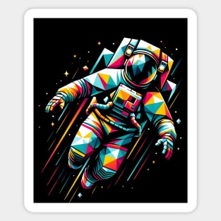 Cosmic Geometry - Astronaut in Abstract Space Sticker